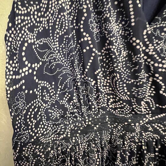 Motherhood Maternity Navy Blue Chiffon Maxi Dress V Neck Size Medium - Picture 9 of 11